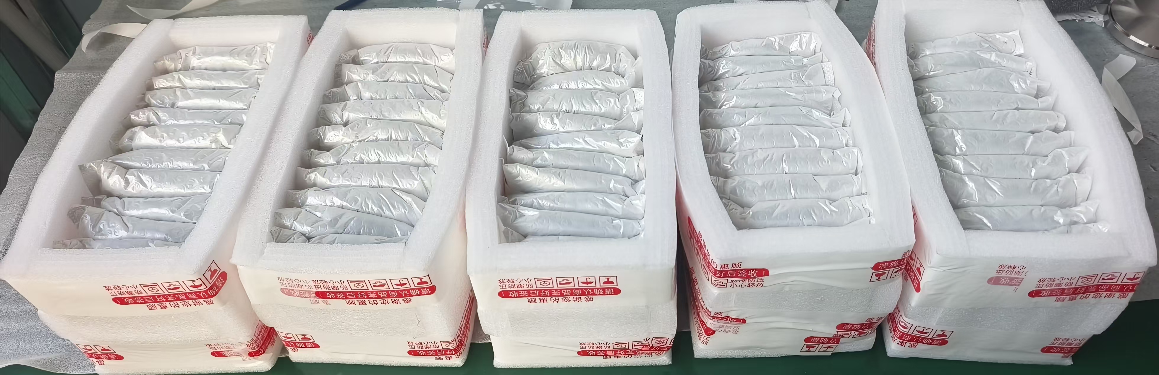 Titanium discs packed for dispatch
