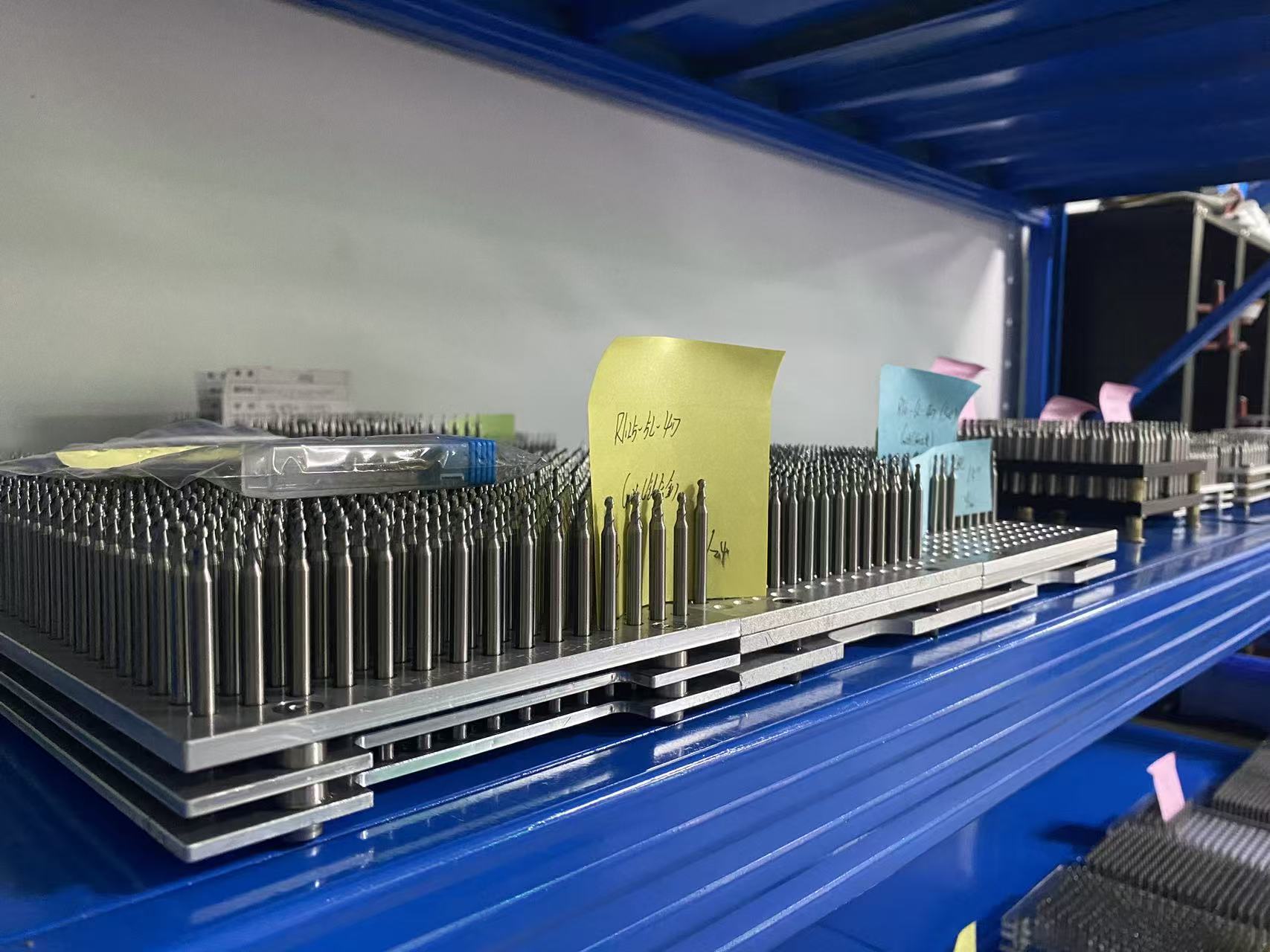 Dental milling burs packed for shipment